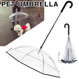 Dog Apparel 1pc Transparent PE Pets Umbrella Portable Rain Gear Pet Products With Leash Walking In Rainy Day