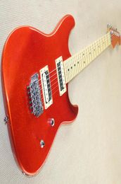 Factory whole metallic red electric guitar with HH pickupsFloyd rose maple fretboardcan be Customised as request7970580