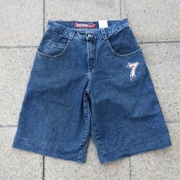 Men's Shorts Y2k gym shorts European and American hip-hop rap Harajuku style casual retro denim shorts mid rise basketball shorts J240407