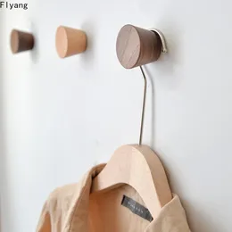 Hooks Nordic Tapered Solid Wood Hook Wall Living Room Porch Hanger Decoration Coat And Hat Wooden Hanging Towel Rack Hangers