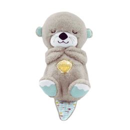 Movies TV Plush toy Breathing Otter Sleep Playmate Otter Musical Stuffed Baby Plush Toy with Light Sound Newborn Baby Gifts 240407