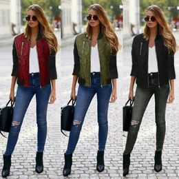 Women's Jackets Autumn Winter Fashion Women Retro Zip Up Flight Bomber Female Ladies Casual Coat Outerwear Outfits In Stock