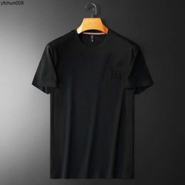 New High-quality Seamless European Summer Clothing Silk Cotton Mens Short Sleeved T-shirt Qt6038-2366- {category}