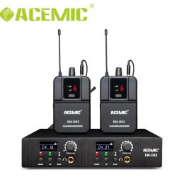 Microphones NEW RELEASE Acemic EMD02 Dual Channel Wireless In Ear Monitor System Bodypack microphone for stage performing teaching music