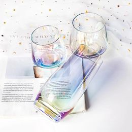 Wine Glasses Creative Colorful Lead-free Glass Cup Luxury Transparent Water Cups Egg-shaped Fruit Juice Dessert Drink Coffee Household