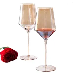 Wine Glasses Amber Gold Goblet 400-600ml Specifications Electroplating Glass Cup Family Bar Banquet Festival My Live Storeys Drinkware