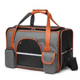 Cat Carriers Crates Houses New Bag Outgoing Portable Foldable Small Pet Breathable One Shoulder H240407