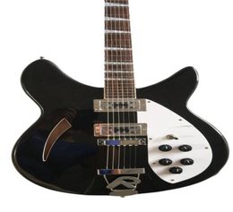 Custom 6 Strings Black 360 330 Semi Hollow Body Electric Guitar Single F Hole Rosewood Fingerboard Triangle Inlay Five Knobs2368669
