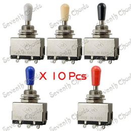10 Pcs Chrome Pickup 3 Way Toggle Switch Selector for Electric Guitar 5 Colours Tip49605397647451