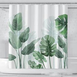 Shower Curtains Plant Waterproof And Mildew Proof Curtain Digital Non Perforated Printing With Hook