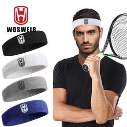 WOSWEIR Cotton Athletic Headband Elastic Sweatbands Women Men Basketball Sports Gym Fitness Sweat Band Volleyball Tennis 240402