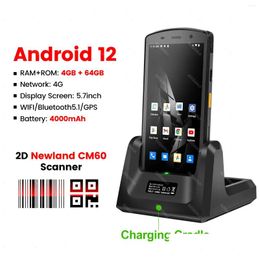 Scanners Android 12 Pda 4G Device Wifi Bluetooth 1D 2D Qr Bar Code Reader Data Terminal Big Sn Barcode Scanner 4G64G Warehouse Drop De Ot9Yv