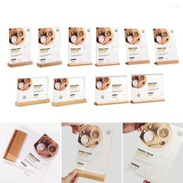 Frames 2pcs Magnetic Poster Display Stand Double Sided Acrylic Frame Wooden Base And Silicone Strip Design Suitable For 10x15cm Pos