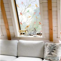 Window Stickers Decoration Bird Branch Anti-peep Decals Glass Sticker Privacy Film Painted Color