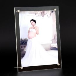 Frame Acrylic Picture Frame Clear Photo Frameless Desktop Display Self Standing Document Size Made for Business Certificates Diplomas