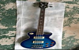 Custom Ace Frehley Signature 4 Strings Blue Flame Maple Top Electric Bass Guitar Poker Face Headstock6330506