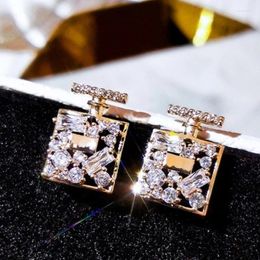 Stud Earrings CAOSHI Delicate Design For Women Personality Wedding Accessories Dazzling Zirconia Statement Jewelry Trendy Female