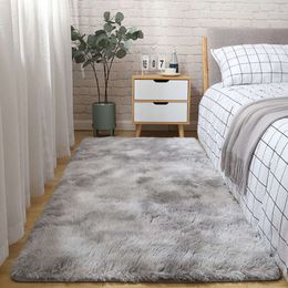 Silk Wool Tie Dyed Long Hair Household Living Room Bedroom Bedside Modern Nordic Minimalist Plush Carpet