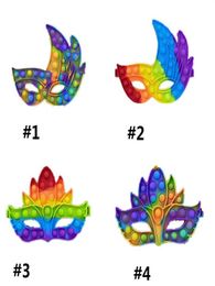 Masquerade Mask Shaped Push Bubble Toys Rainbow 2in1 Combo Finger Toy Prom Gifts for Kids Anti Autism Press Relief a166857366