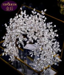 Luxury Snow Queen Diamond Wedding Tiara Baroque Crystal Bridal Headwear Crown Rhinestone with Wedding Jewellery Hair Accessories Dia7810644
