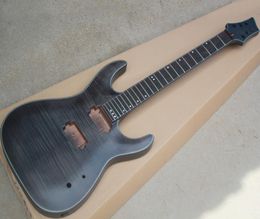 DIY black SemiFinished Electric Guitar with Flame Maple VeneerRosewood FretboardCan be Customised as Requested9102816