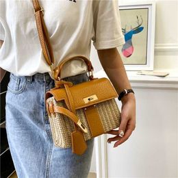 Evening Beach Bags Summer Fashion Versatile and Simple Grass Woven Women's Bag Handheld Shoulder Small Cross Body