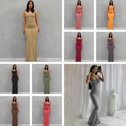 New KDS Sks European American Fashion Women's Dress Casual Slims Strap Dresses Pink Black Sexy Slim Peach Hip Suspender Dress Long Skirt