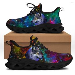 Casual Shoes 2024 Product Breathable Mesh Men's Graffiti Wolf Pattern Vulcanized Sneakers Custom Printed