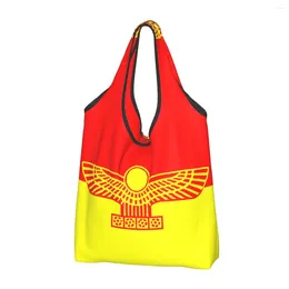 Shopping Bags Aramean Suryoyo Flag Groceries Funny Shopper Shoulder Tote Large Capacity Portable Ancient Aram Handbag