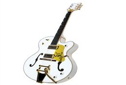 Factory Custom White body Electric Guitar with Golden hardwareBig Tremolo bridgeBody Bindingcan be customized6447868