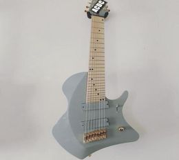 Rare 8 Strings Tosin Abasi Animals Leaders Signature Grey Electric Guitar Fanned Frets Ebony Fingerboard Wings of Wood Rosewood 4817249