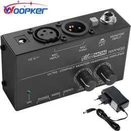 Microphones New Ma400 Headphone Preamplifier Microphone Preamplifier Audio 6.35mm & 3.5mm Headphone Outputs Mixer with 12v Power Supply