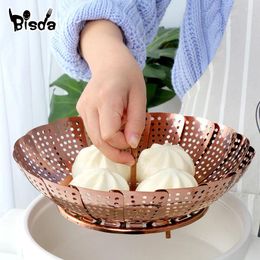 Double Boilers Folding Steamer Stainless Steel Vegetable Kitchen Fruit Food Basket Dish Mesh Cookware Utensils