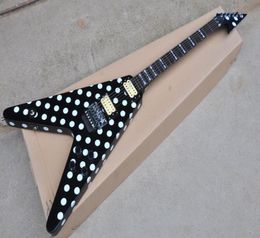 randy rhoads signature flying v duplex vibrato electric guitar polka dot finish top china guitar5606801