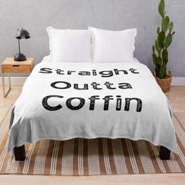 Blankets Straight Outta Coffin Funny Vampire Halloween Throw Blanket For Sofa Bed