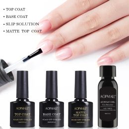 Bits 4/5 Pcs Base Gel Top Coat for Gel Nail Polish Matte High Gloss Shiny No Wipe Top Coat Long Lasting Top Coat Magic Remover Gel