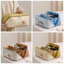 Cosmetic Bags Cartoon Print Shell Shape Makeup Pouch Bag Letter Zipper PU Leather Carry-on Tote Multifunction