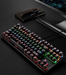 K7 Punk Mechanical Keyboard USB Wired Green Axis 87 Key Colourful Light Game Office Computer Mechanical Keyboard59166223401798