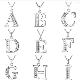 Chains FSUNION 2024 Arrivals 26 Letter A-Z Silver Colour Choker Necklace Pendant Metal Stamp For Women Fashion Jewellery Gifts