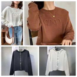 Kadın Sweaters Uzun Kollu Hırka Vintage Sweater Kadın Otomatik Kış Giyim Crewneck Yün Gökkuşağı Örgü Külot Tasarım Giysileri