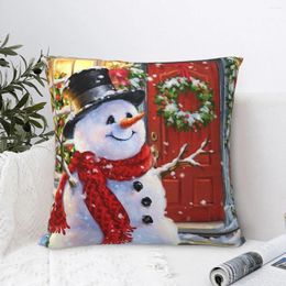 Pillow Happy Throw Case Decor Merry Christmas Day Year Santa Claus Elk Snowflake Backpack Hugpillow Covers DIY Reusable