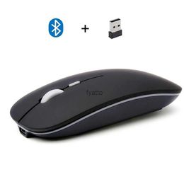 Mice New dual-mode Bluetooth 5.0 wireless ultra-thin mouse gaming PC mini laptop USB computer accessories desktop H240407