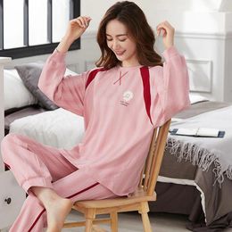 Women's Sleepwear High Quality Women Pyjamas Set Spring And Autumn Cotoon Pyjamas Female Long Sleeve Girls Homewear