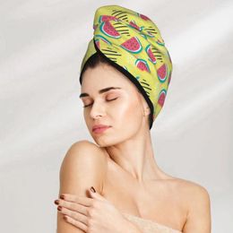 Towel Magic Microfiber Shower Cap Watermelon Colorful Print Bath Hat Dry Hair Quick Drying Soft Lady Turban Head