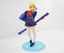 NEW 20cm Fate Stay Night Sabre Sabre School Uniform Style Action Figure Toys Collection Christmas Toy Doll3611159