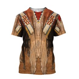 New Men's Top Summer Loose Casual Short Sleeved Fashionable 3D Digital Indian Printed T-shirt