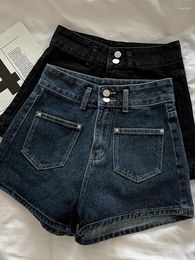 Women's Shorts Women Blue Jeans 90s Aesthetic Vintage Y2k Denim Harajuku Korean Cowboy Short Pants 2000s Clothes 2024 Summer
