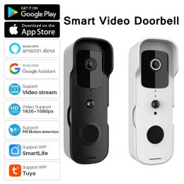 Doorbells Tuya Smart Home 1080P Video Door Bell Camera Outdoor Wireless Doorbell Night Security Intercom Cam For Alexa Google Smart Life