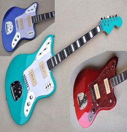 Factory Custom Electric Guitar Rosewood Fretboard Metal Red Green Metal Blue Block Fret Inlay Can be Customized6551943