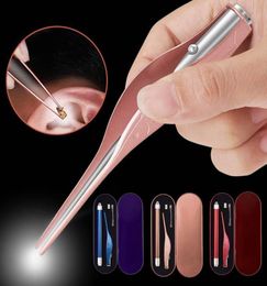 Children039s ear luminous spoon LED ear wax picking tool visible Fish sh ape light Tweezers Set 2021 New Arrival High Quality8428139